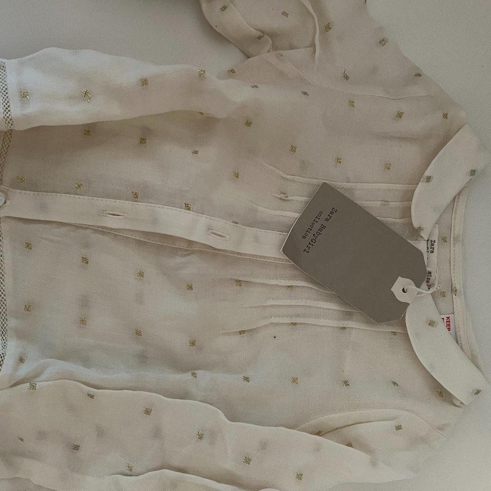 Zara pintuck soft cotton Toddler girls blouse